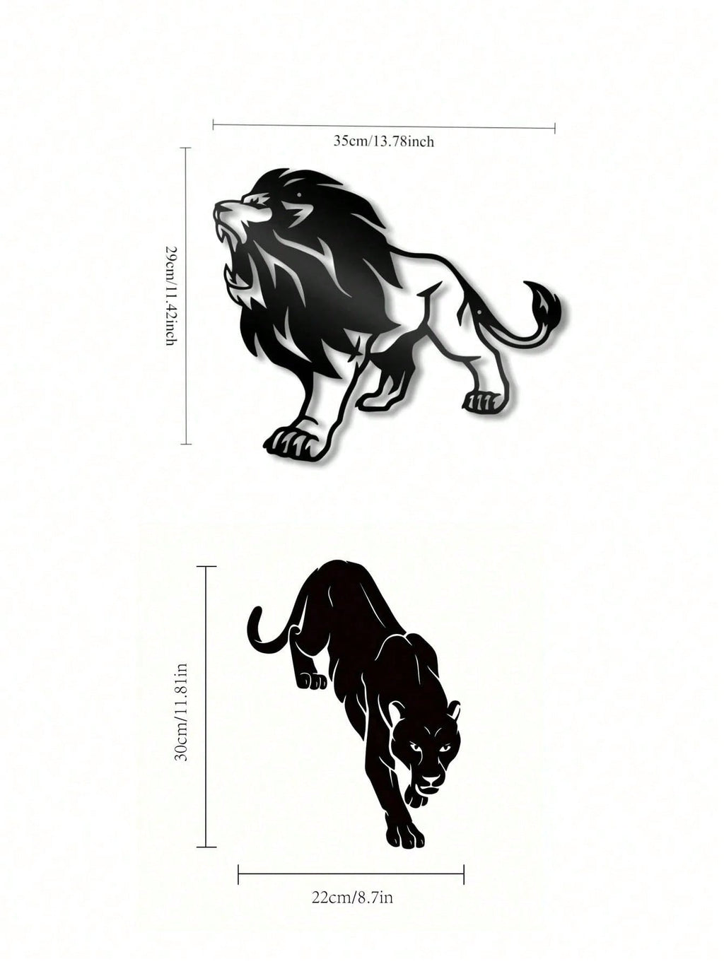 1 PC Lion King Metal Wall Art - Rustic Iron Cutout Plaque for Farmhouse, Office Living Room Bedroom, Jungle Theme Decor with Easy Hang Kit, Majestic Animal Sign Gift Ready, Suitable for Christmas, Halloween, Thanksgiving, Valentine's Day Gifts, Suitable f