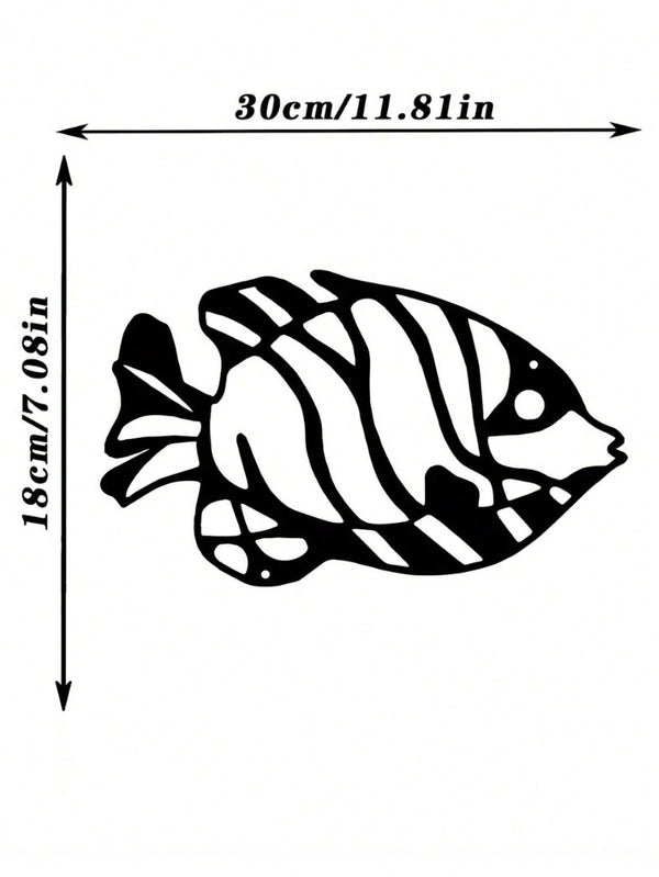 1PC Whimsical Ugly Fish Metal Wall Art - Laser Cut Wrought Iron Sculpture with Unique Character, Playful Underwater Decor for Garden & Nursery, Conversation Starter Gift, Suitable for Christmas, Halloween, Thanksgiving, Valentine's Day Gifts, Suitable for