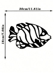 1PC Whimsical Ugly Fish Metal Wall Art - Laser Cut Wrought Iron Sculpture with Unique Character, Playful Underwater Decor for Garden & Nursery, Conversation Starter Gift, Suitable for Christmas, Halloween, Thanksgiving, Valentine's Day Gifts, Suitable for