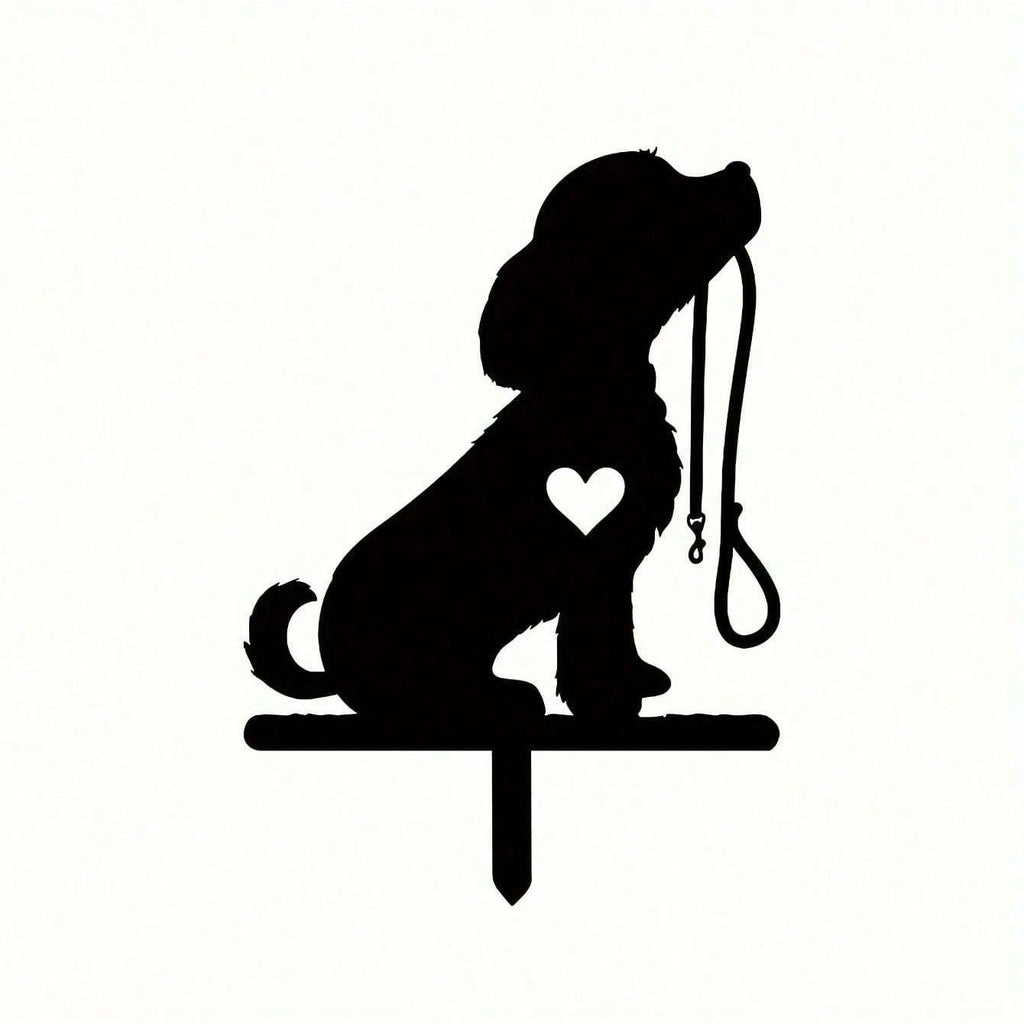 1-piece smart dog garden iron silhouette metal courtyard signboard, courtyard art garden outdoor decoration creative pet commemorative sticker, suitable for gardens, yards, garden decorations, holiday essentials, birthday decorations