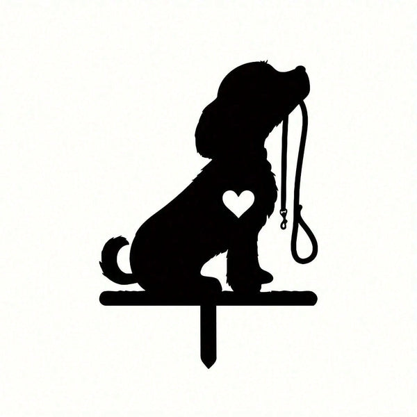 1-piece smart dog garden iron silhouette metal courtyard signboard, courtyard art garden outdoor decoration creative pet commemorative sticker, suitable for gardens, yards, garden decorations, holiday essentials, birthday decorations