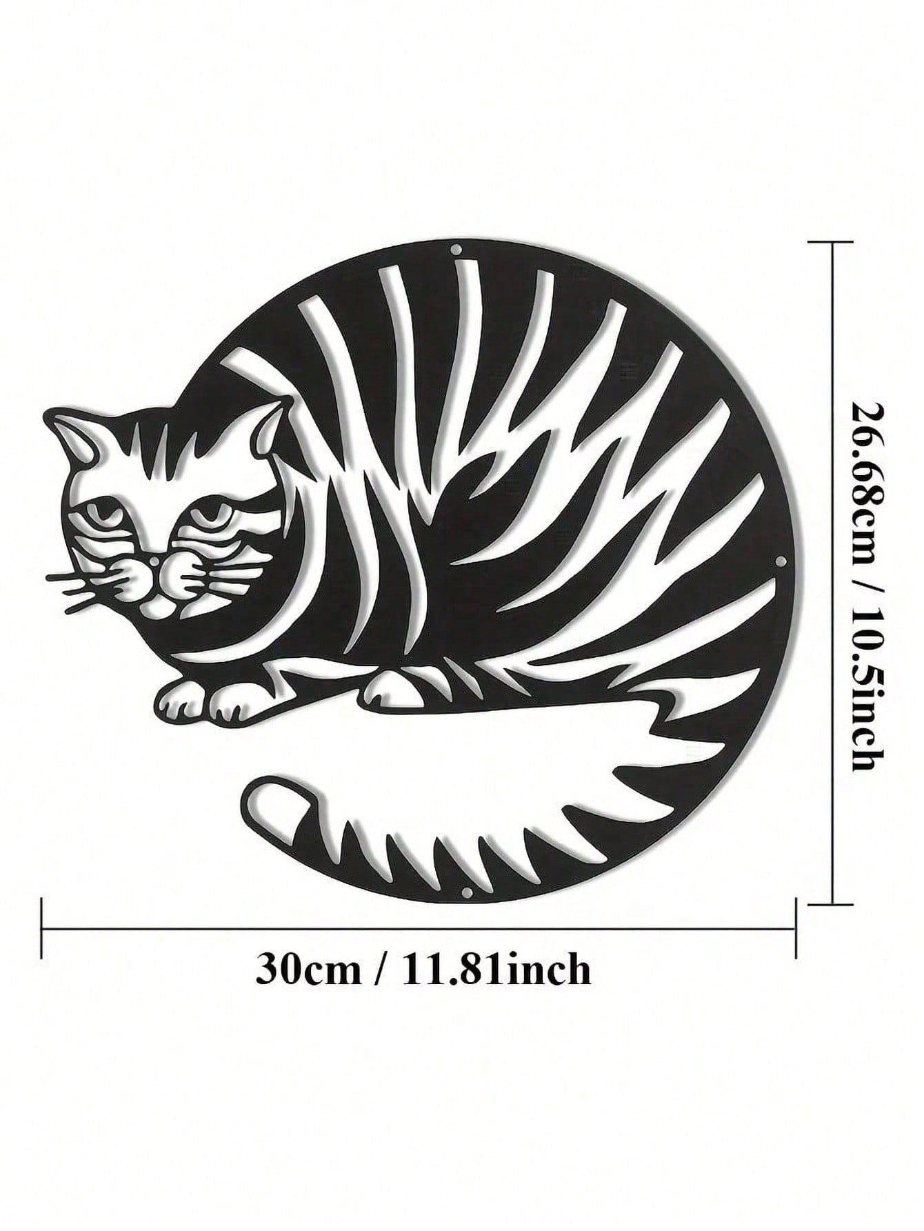 1PC Geometric Cat Wall Art - Mid-Century Modern Metal Silhouette with Angular Lines, Laser Cut Feline Decor for Living Room & Office, Cat Lover Gift,Suitable for Christmas, Halloween, Thanksgiving, Valentine's Day Gifts, Suitable for Modern Home Decor, Ho