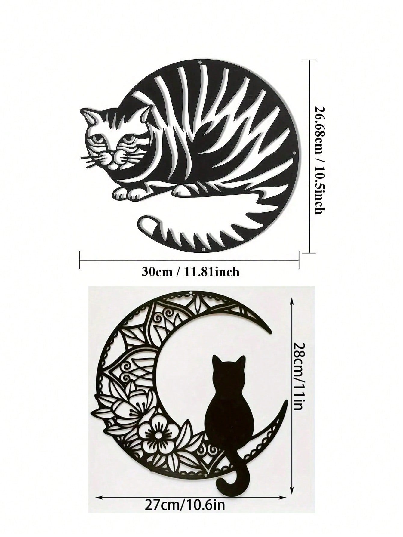1PC Geometric Cat Wall Art - Mid-Century Modern Metal Silhouette with Angular Lines, Laser Cut Feline Decor for Living Room & Office, Cat Lover Gift,Suitable for Christmas, Halloween, Thanksgiving, Valentine's Day Gifts, Suitable for Modern Home Decor, Ho