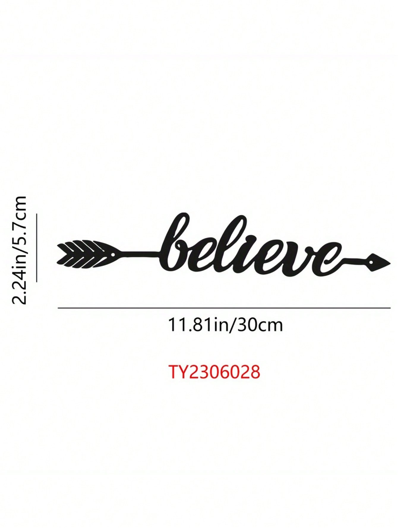 1PC Believe Archery Wall Art - Laser Cut Arrow & Bow with Inspirational Motif, Wrought Iron Office Decor for Study Room or Gym, Graduation Gift, Suitable for Christmas, Halloween, Thanksgiving, Valentine's Day Gifts, Suitable for Modern Home Decor, Home D