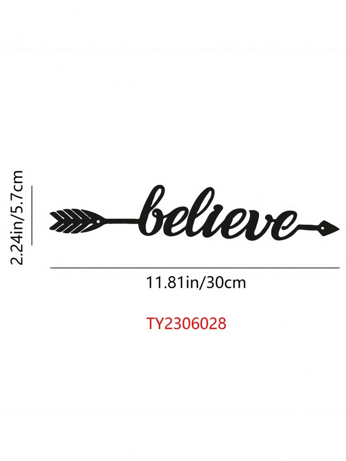 1PC Believe Archery Wall Art - Laser Cut Arrow & Bow with Inspirational Motif, Wrought Iron Office Decor for Study Room or Gym, Graduation Gift, Suitable for Christmas, Halloween, Thanksgiving, Valentine's Day Gifts, Suitable for Modern Home Decor, Home D