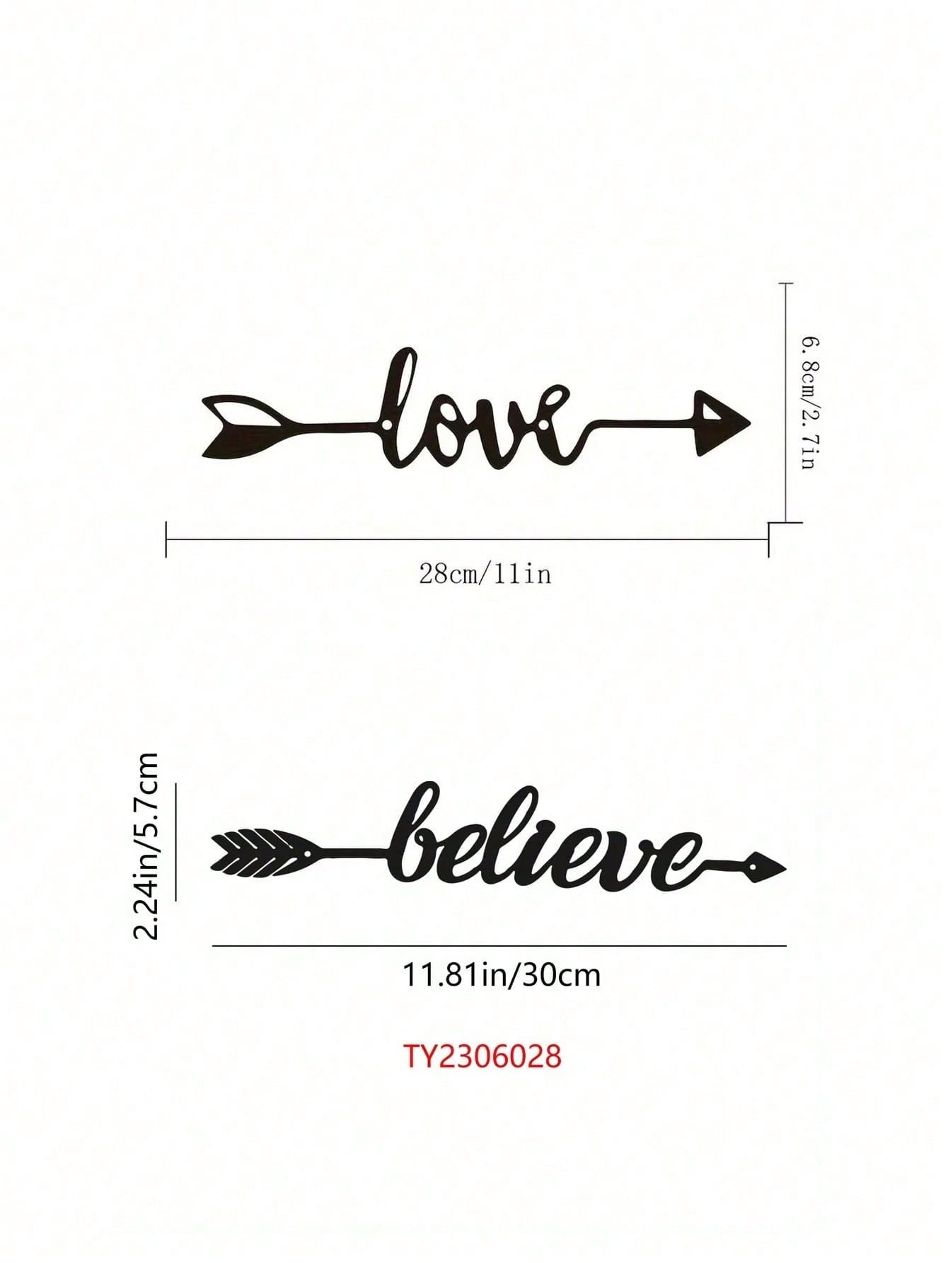 1PC Believe Archery Wall Art - Laser Cut Arrow & Bow with Inspirational Motif, Wrought Iron Office Decor for Study Room or Gym, Graduation Gift, Suitable for Christmas, Halloween, Thanksgiving, Valentine's Day Gifts, Suitable for Modern Home Decor, Home D