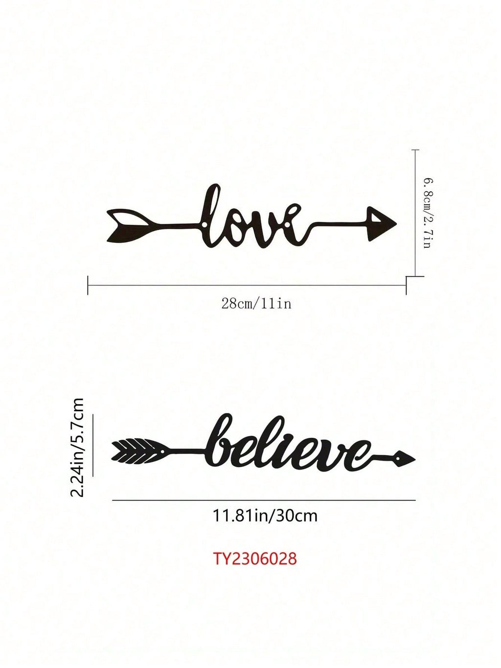 1PC Believe Archery Wall Art - Laser Cut Arrow & Bow with Inspirational Motif, Wrought Iron Office Decor for Study Room or Gym, Graduation Gift, Suitable for Christmas, Halloween, Thanksgiving, Valentine's Day Gifts, Suitable for Modern Home Decor, Home D