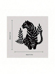 1pc Bohemian Tiger Metal Wall Art - Striking wild cat decor featuring intricate wildlife artistry. Durable, waterproof metal wall decor perfect for living rooms, bedrooms & studies. An ideal housewarming gift with easy-remove installation.Suitable for mod