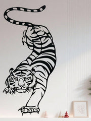 1PC Bohemian Tiger Metal Wall Art - Laser Cut Wild Cat with Filigree Detailing, Wrought Iron Jungle Decor for Living Room or Music Studio, Festival Gift, Suitable for Christmas, Halloween, Thanksgiving, Valentine's Day Gifts, Suitable for Modern Home Deco