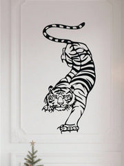 1PC Bohemian Tiger Metal Wall Art - Laser Cut Wild Cat with Filigree Detailing, Wrought Iron Jungle Decor for Living Room or Music Studio, Festival Gift, Suitable for Christmas, Halloween, Thanksgiving, Valentine's Day Gifts, Suitable for Modern Home Deco