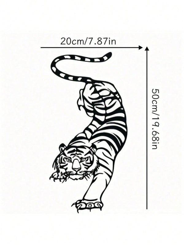 1PC Bohemian Tiger Metal Wall Art - Laser Cut Wild Cat with Filigree Detailing, Wrought Iron Jungle Decor for Living Room or Music Studio, Festival Gift, Suitable for Christmas, Halloween, Thanksgiving, Valentine's Day Gifts, Suitable for Modern Home Deco