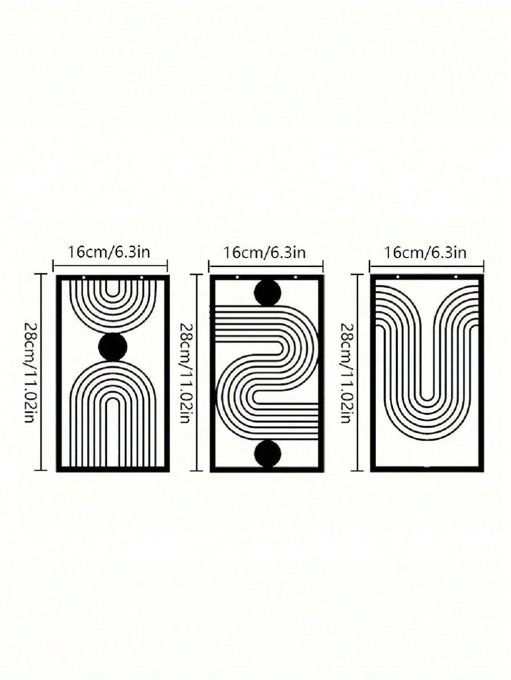 Three abstract geometric metal wall art pieces, perfect for living rooms, bedrooms, or studios. These iron crafts blend abstract shapes with artistic sophistication, showcasing unique decorative charm,Suitable for modern home decor, home decoration, room