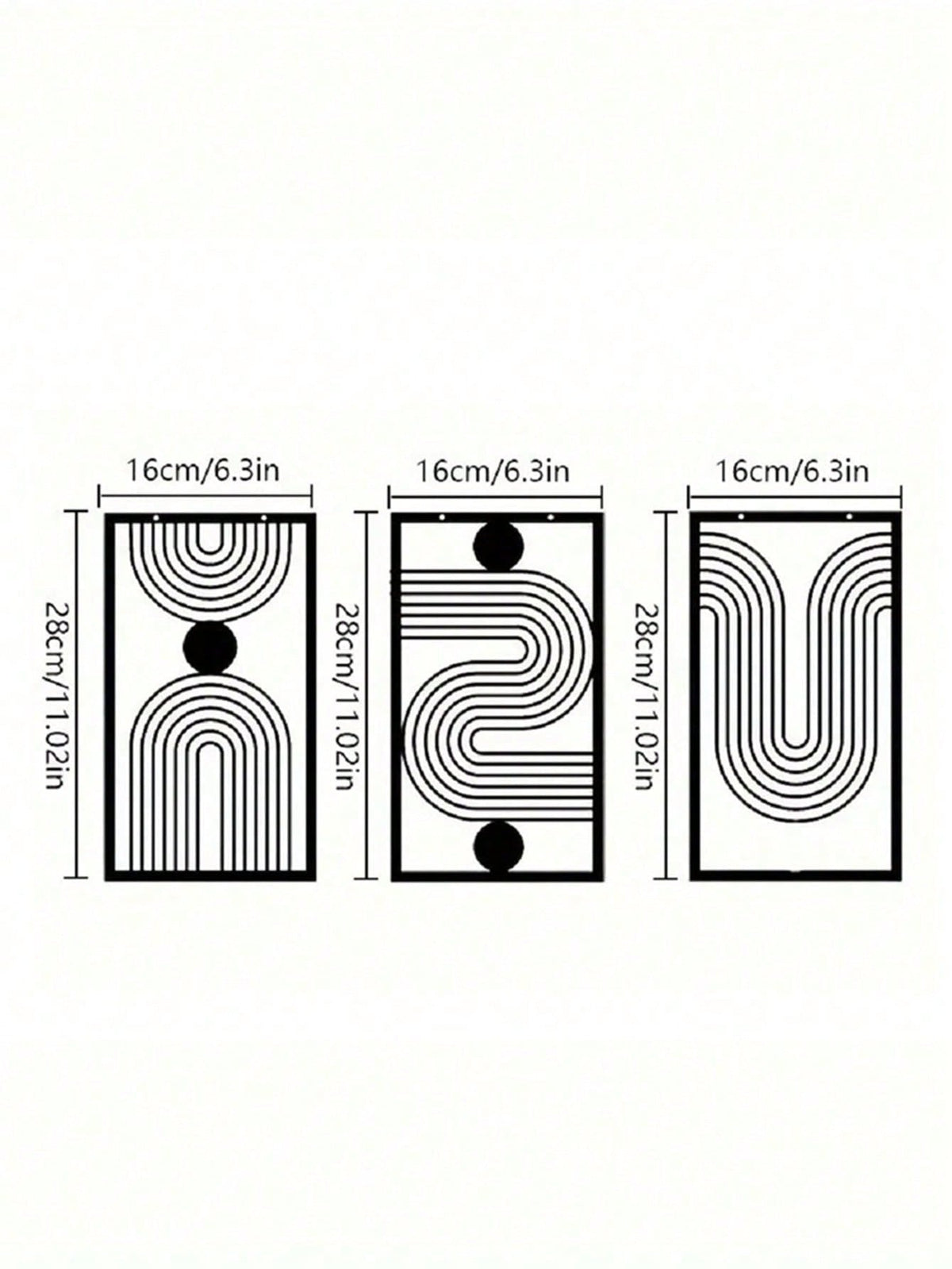 Three abstract geometric metal wall art pieces, perfect for living rooms, bedrooms, or studios. These iron crafts blend abstract shapes with artistic sophistication, showcasing unique decorative charm,Suitable for modern home decor, home decoration, room