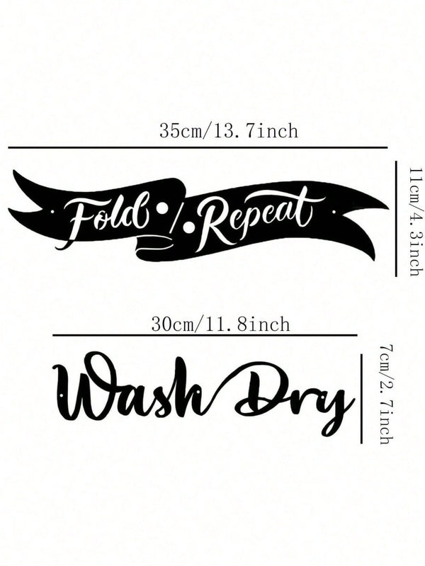 2-Piece Black Metal "Wash & Dry" Wall Art - Bathroom Home Decor Set. Crafted from premium rustproof materials with century-old painting technique, it is waterproof, durable, and fade-resistant. Ideal for modern wall decoration in bedrooms, living rooms, o