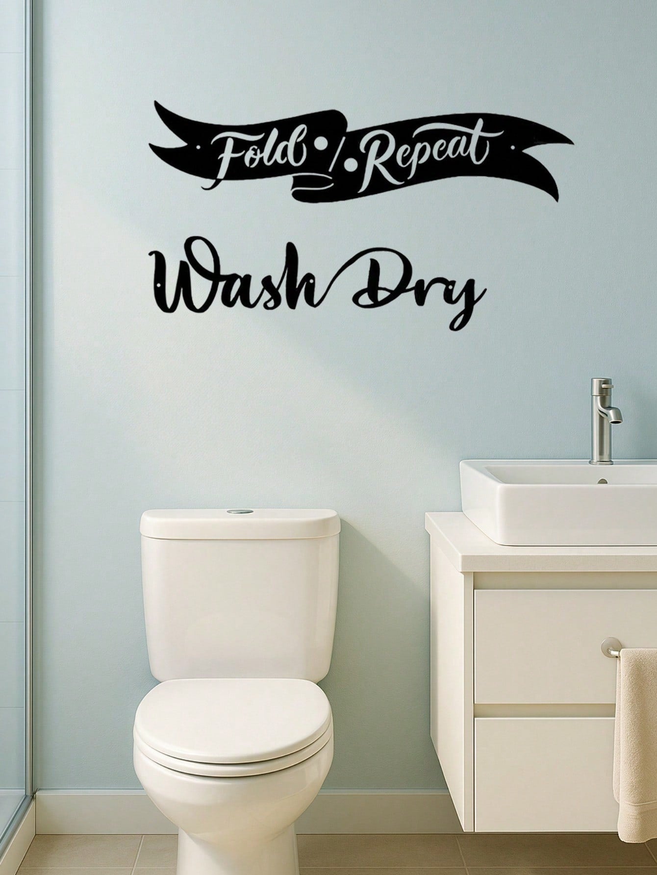 2-Piece Black Metal "Wash & Dry" Wall Art - Bathroom Home Decor Set. Crafted from premium rustproof materials with century-old painting technique, it is waterproof, durable, and fade-resistant. Ideal for modern wall decoration in bedrooms, living rooms, o