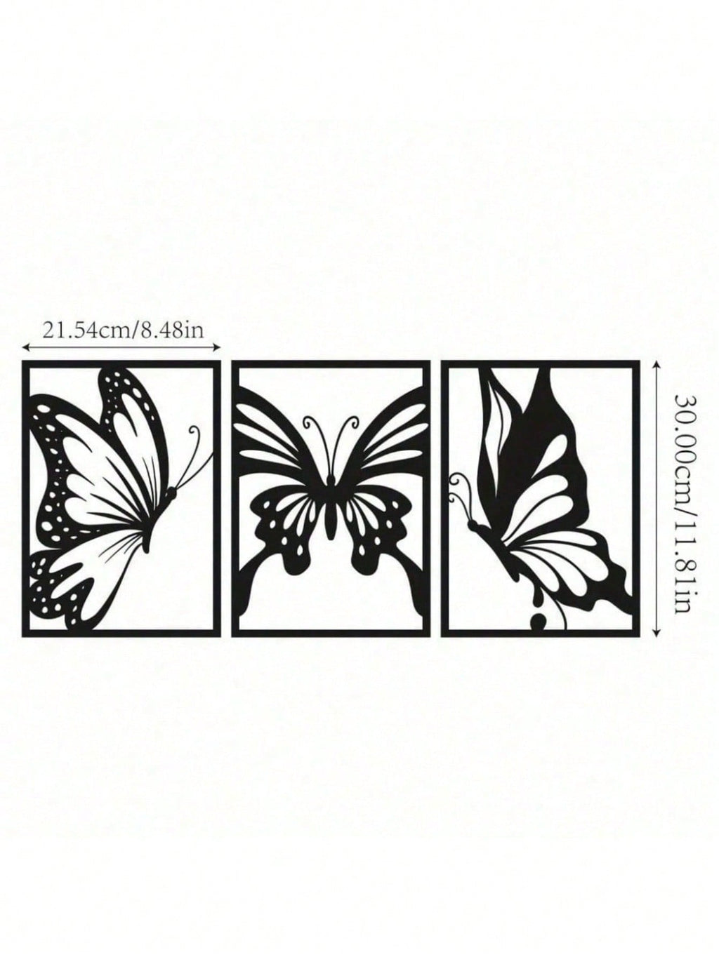 3-Piece Butterfly Metal Wall Art - Modern home decor perfect for bedrooms, living rooms, or bathrooms. Crafted with waterproof, rustproof, and fade-resistant materials, featuring a century-old baked paint finish for exceptional durability and quality. Eas