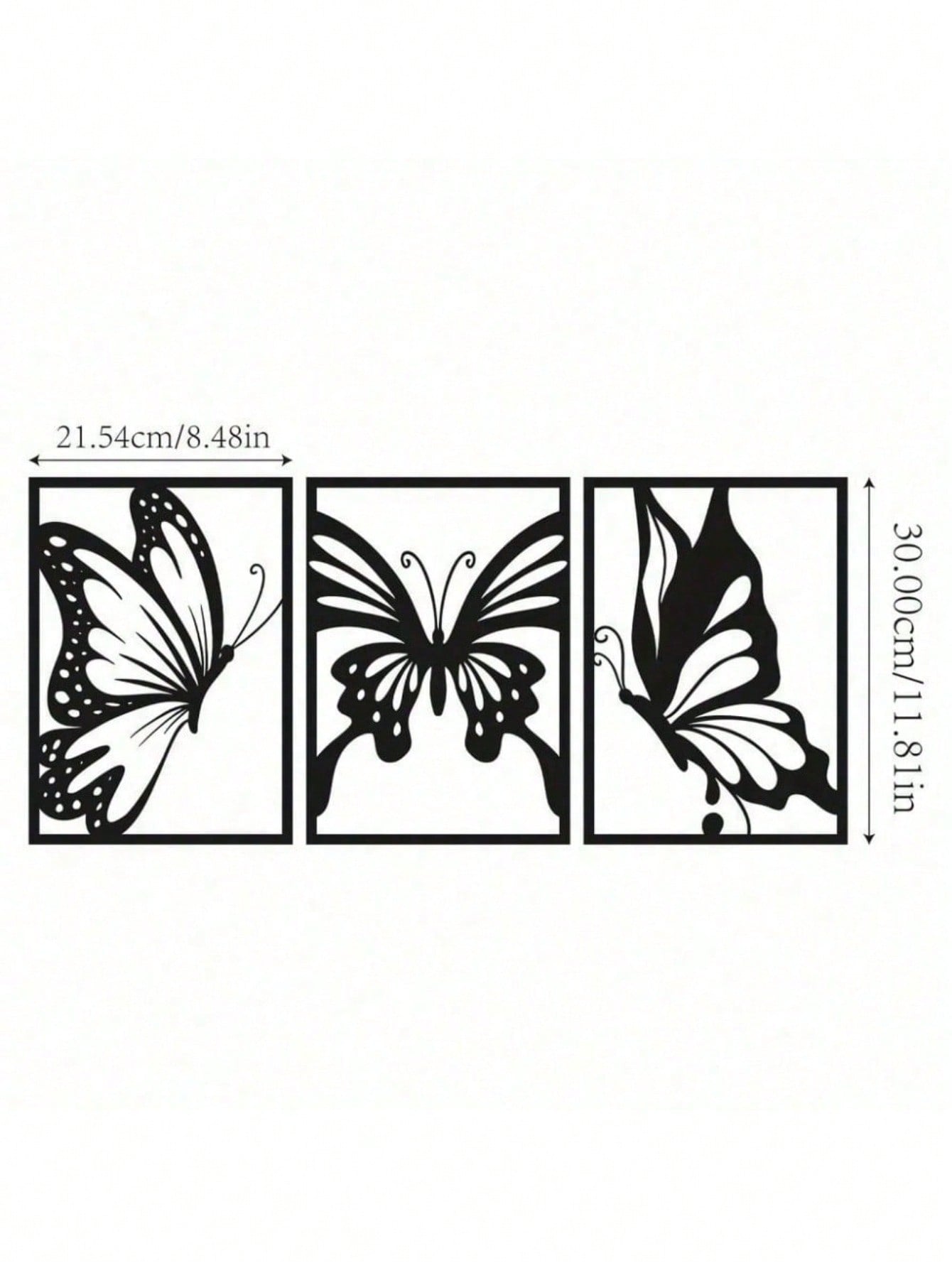 3-Piece Butterfly Metal Wall Art - Modern home decor perfect for bedrooms, living rooms, or bathrooms. Crafted with waterproof, rustproof, and fade-resistant materials, featuring a century-old baked paint finish for exceptional durability and quality. Eas