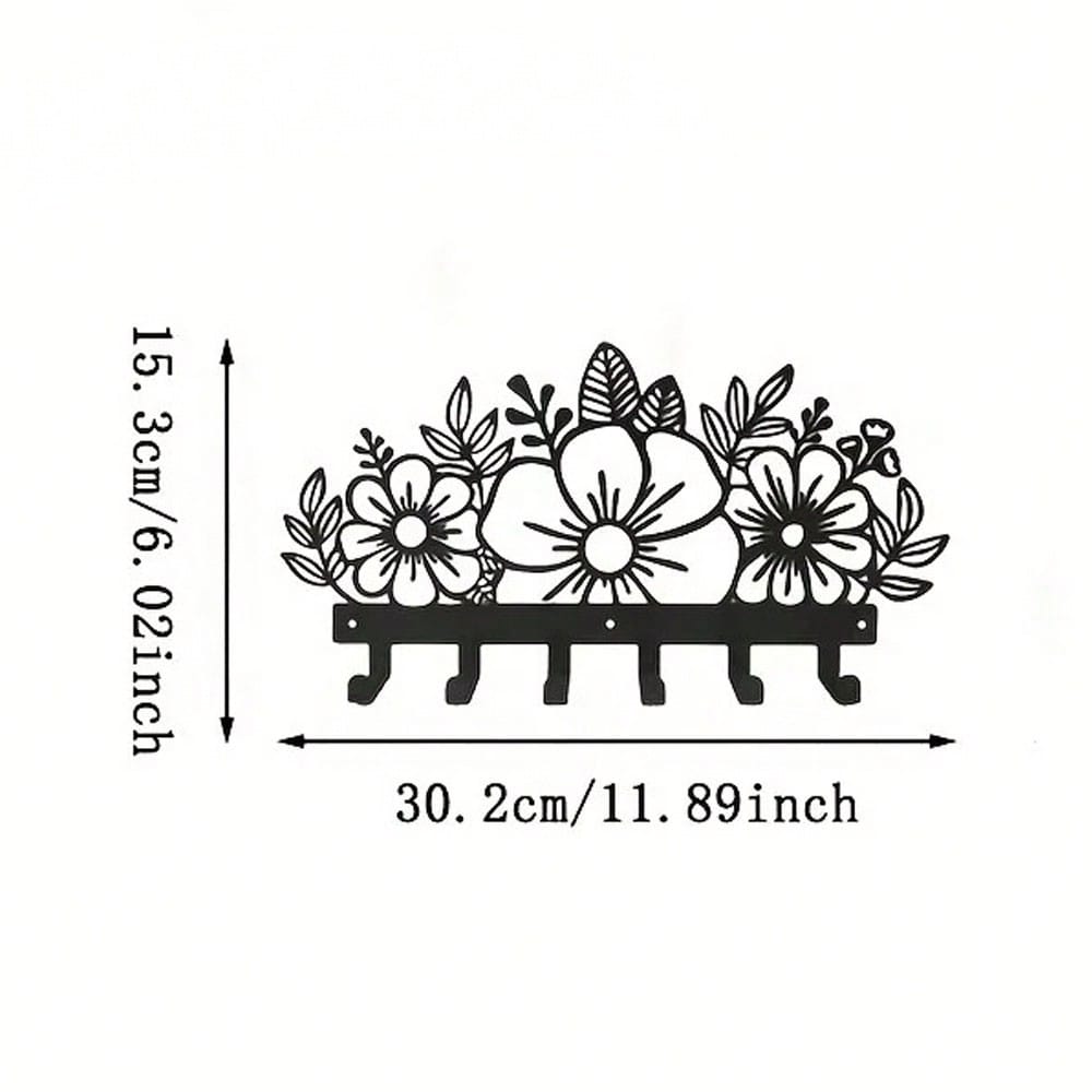 1 piece metal wall-mounted hook, black vase-shaped hook key hook, black simple line design home decoration, female artwork, suitable for hanging keys, trinkets, wall-mounted storage racks, wall decoration
