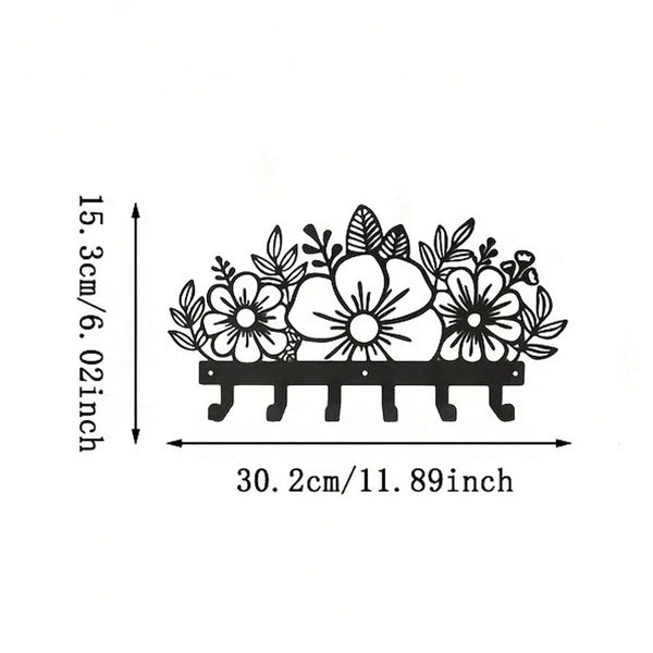 1 piece metal wall-mounted hook, black vase-shaped hook key hook, black simple line design home decoration, female artwork, suitable for hanging keys, trinkets, wall-mounted storage racks, wall decoration
