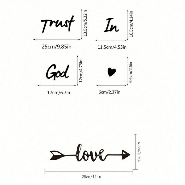 3-Piece "Trust in God" Metal Decorations, Home Wall Decorations, Women's Gifts, Faith Metal Art, Inspirational Memorial Art, Christian Home Decorations, Religious Gifts, 2025/2026 Novelty House Moving/Decorations, Suitable for Living Room, Bedroom, etc.