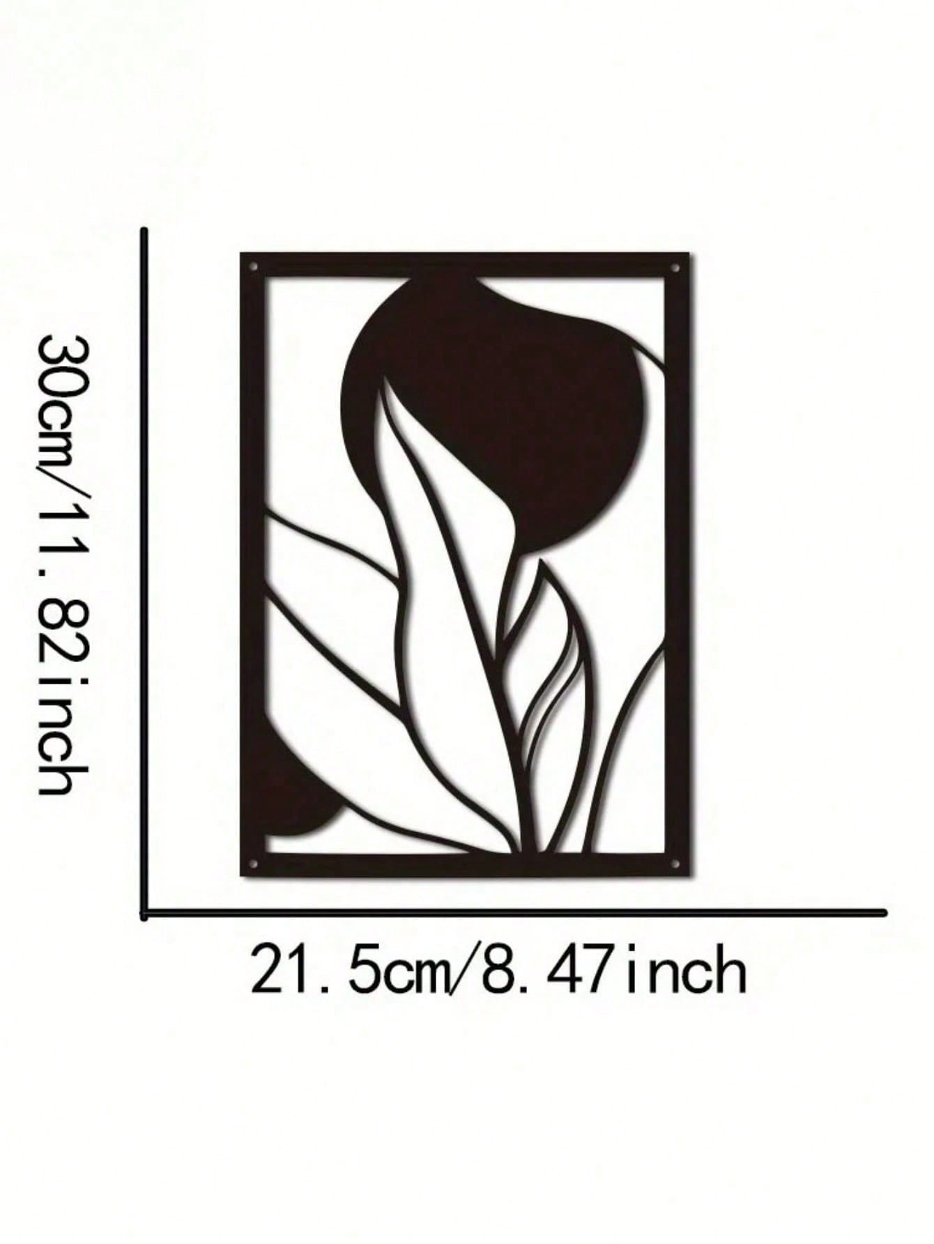 This Black Metal Rectangular Botanical Floral Plaque Exudes A Vintage And Natural Vibe. Meticulously Crafted For Unique Texture, It's Perfect For Accenting Walls. Ideal For Both Indoor And Outdoor Use, It Makes A Thoughtful Personalized Gift For Loved One Secondary image