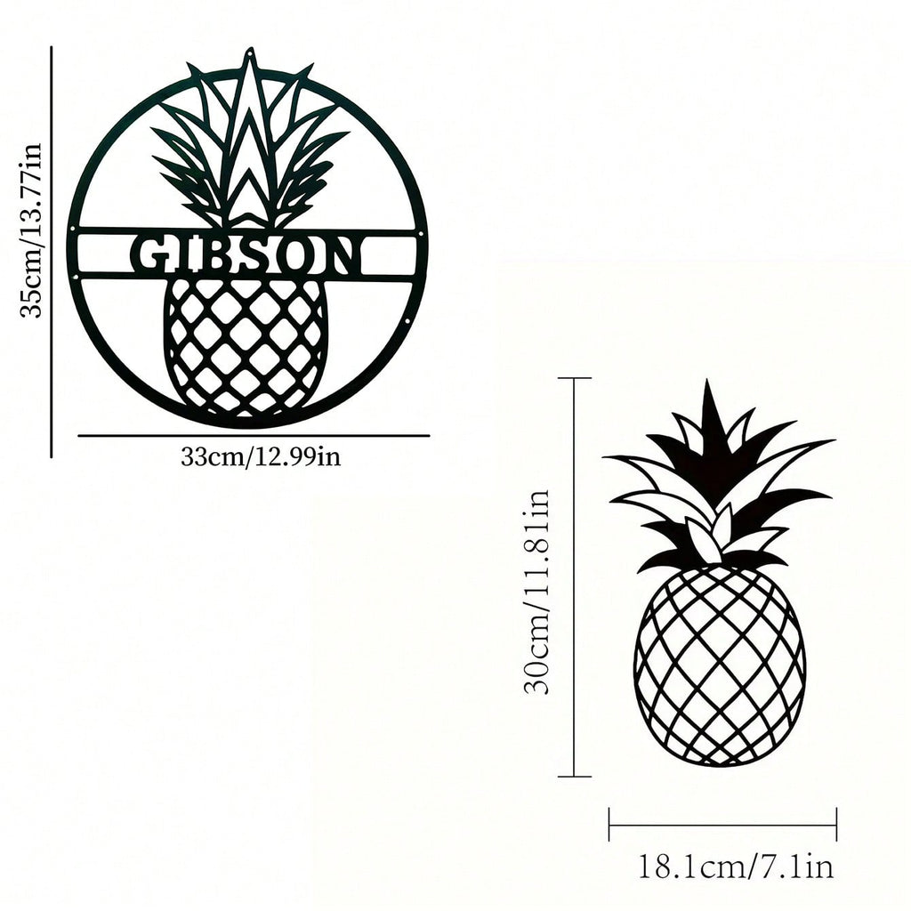 Black Metal Pineapple Wall Decoration - Exquisite wrought iron floral decoration, a unique personalized gift for fruit lovers. Perfect for home or garden decoration, suitable for modern home decoration, room decoration, bedroom decoration