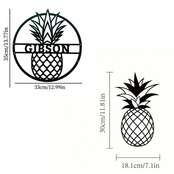 Black Metal Pineapple Wall Decoration - Exquisite wrought iron floral decoration, a unique personalized gift for fruit lovers. Perfect for home or garden decoration, suitable for modern home decoration, room decoration, bedroom decoration