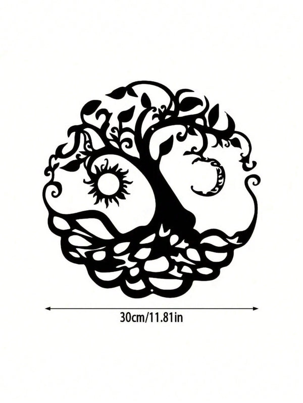 1pc Tree Of Life Wall Art Decor - Exquisite Outdoor Metal Sculpture Designed For Garden And Living Room Spaces. This Intricately Crafted Piece Adds Elegance And Natural Charm To Your Home