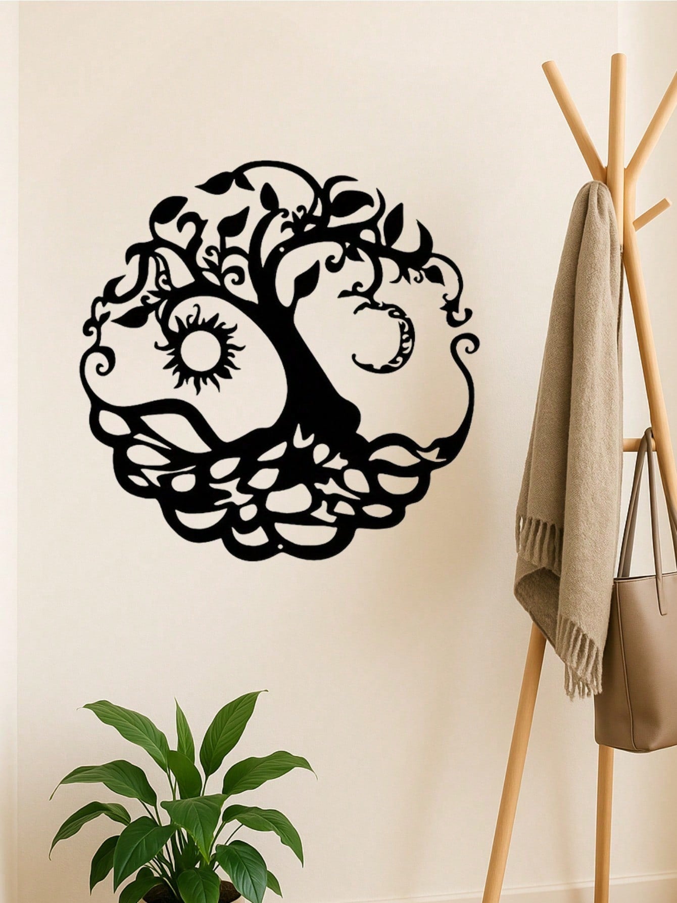1pc Tree Of Life Wall Art Decor - Exquisite Outdoor Metal Sculpture Designed For Garden And Living Room Spaces. This Intricately Crafted Piece Adds Elegance And Natural Charm To Your Home