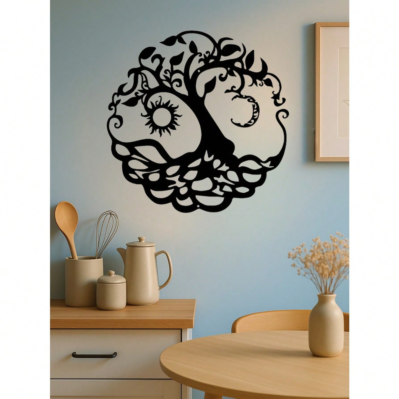 1pc Tree Of Life Wall Art Decor - Exquisite Outdoor Metal Sculpture Designed For Garden And Living Room Spaces. This Intricately Crafted Piece Adds Elegance And Natural Charm To Your Home