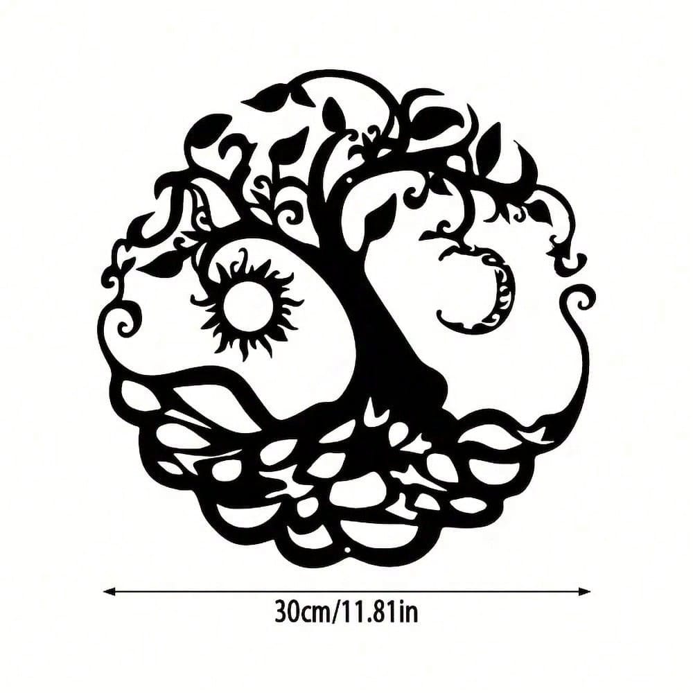 1pc Tree Of Life Wall Art Decor - Exquisite Outdoor Metal Sculpture Designed For Garden And Living Room Spaces. This Intricately Crafted Piece Adds Elegance And Natural Charm To Your Home