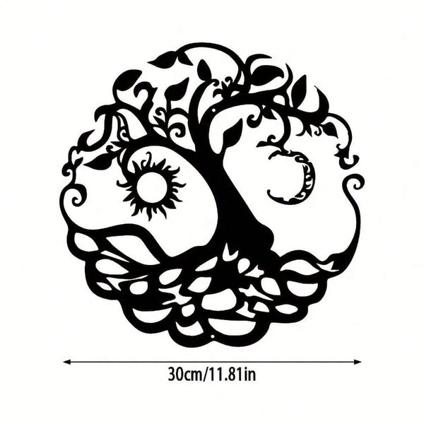 1pc Tree Of Life Wall Art Decor - Exquisite Outdoor Metal Sculpture Designed For Garden And Living Room Spaces. This Intricately Crafted Piece Adds Elegance And Natural Charm To Your Home