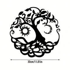 1pc Tree Of Life Wall Art Decor - Exquisite Outdoor Metal Sculpture Designed For Garden And Living Room Spaces. This Intricately Crafted Piece Adds Elegance And Natural Charm To Your Home