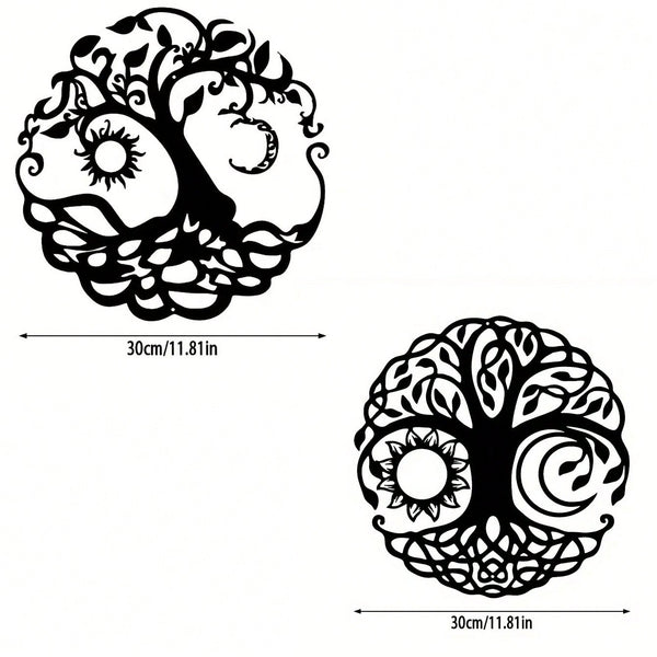 1pc Tree Of Life Wall Art Decor - Exquisite Outdoor Metal Sculpture Designed For Garden And Living Room Spaces. This Intricately Crafted Piece Adds Elegance And Natural Charm To Your Home
