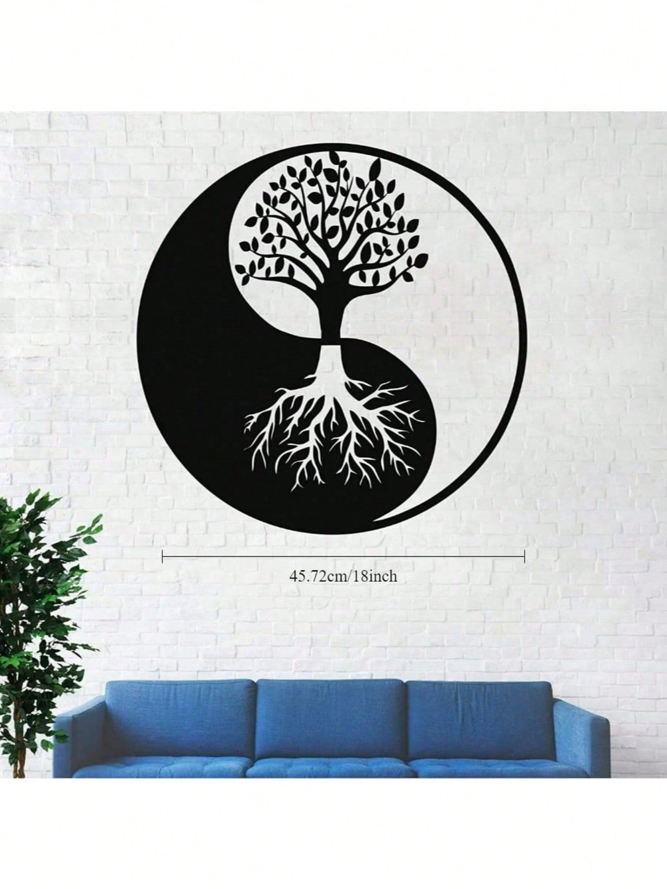 Metal Tree of Life Wall Art, featuring a Yin Yang design, is exquisitely crafted to elevate your living room and home décor. This metal wall piece harmonizes modern style with natural elements, adding a touch of elegance and balance to your space,Suitable