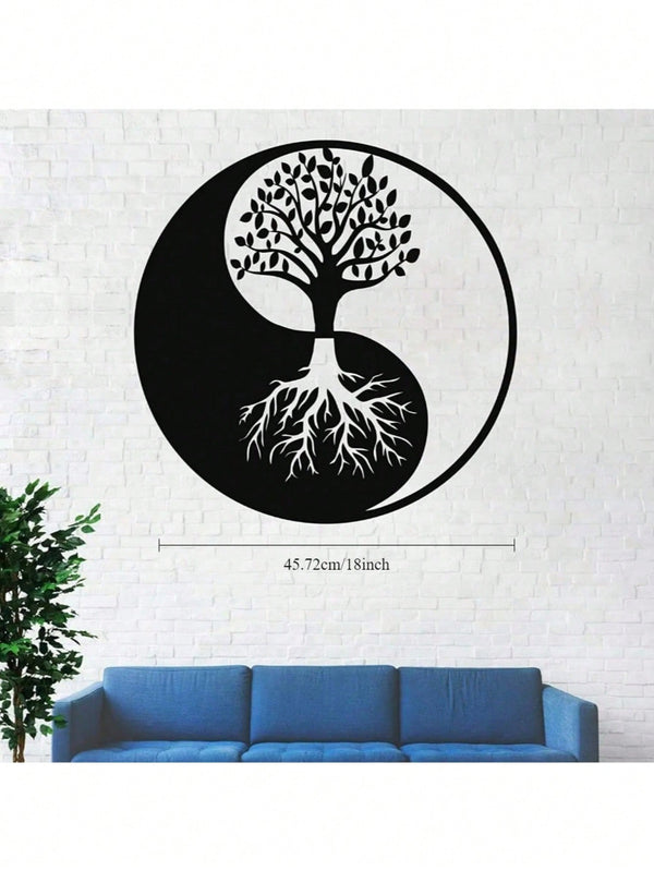 Metal Tree of Life Wall Art, featuring a Yin Yang design, is exquisitely crafted to elevate your living room and home décor. This metal wall piece harmonizes modern style with natural elements, adding a touch of elegance and balance to your space,Suitable
