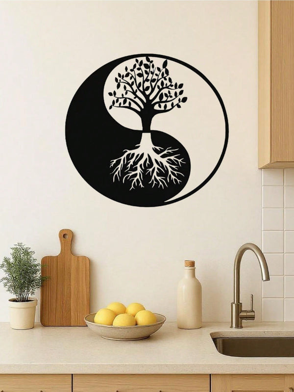 Metal Tree of Life Wall Art, featuring a Yin Yang design, is exquisitely crafted to elevate your living room and home décor. This metal wall piece harmonizes modern style with natural elements, adding a touch of elegance and balance to your space,Suitable