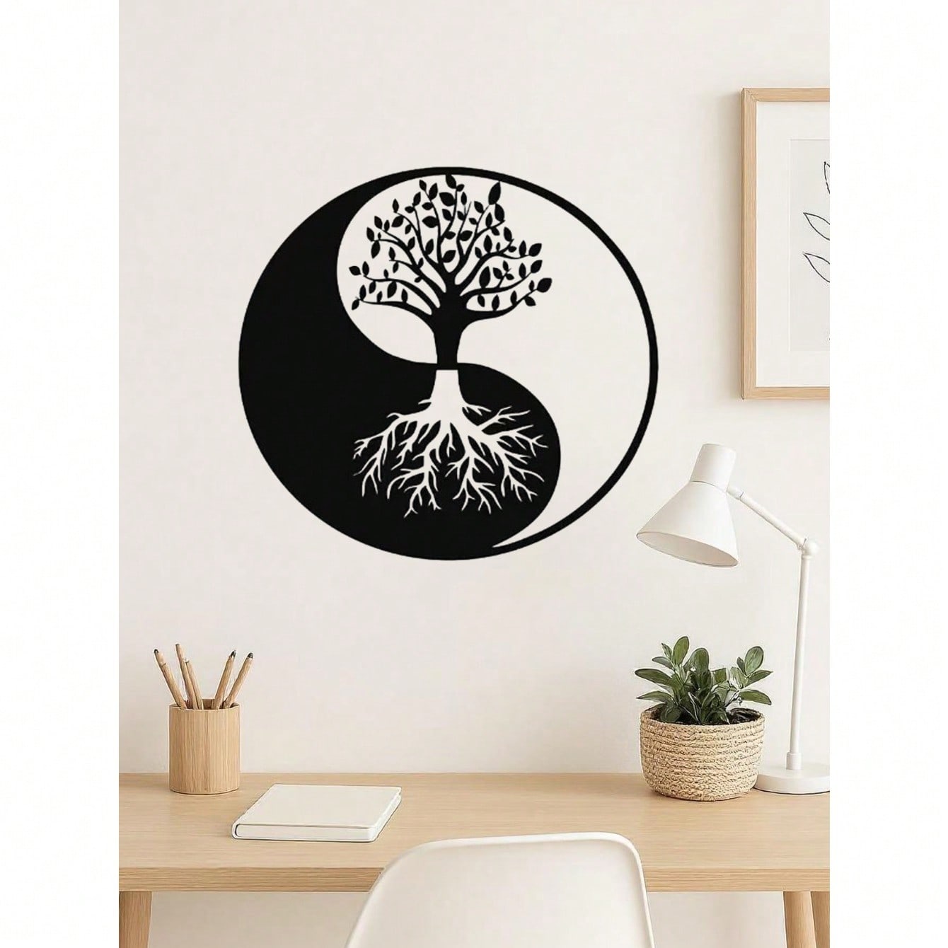 Metal Tree of Life Wall Art, featuring a Yin Yang design, is exquisitely crafted to elevate your living room and home décor. This metal wall piece harmonizes modern style with natural elements, adding a touch of elegance and balance to your space,Suitable