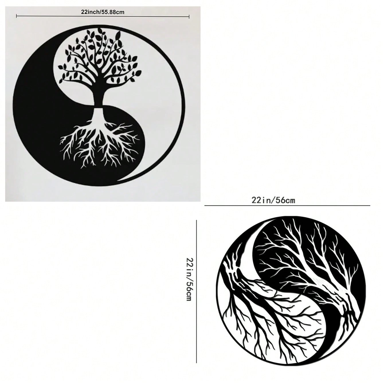 Metal Tree of Life Wall Art, featuring a Yin Yang design, is exquisitely crafted to elevate your living room and home décor. This metal wall piece harmonizes modern style with natural elements, adding a touch of elegance and balance to your space,Suitable