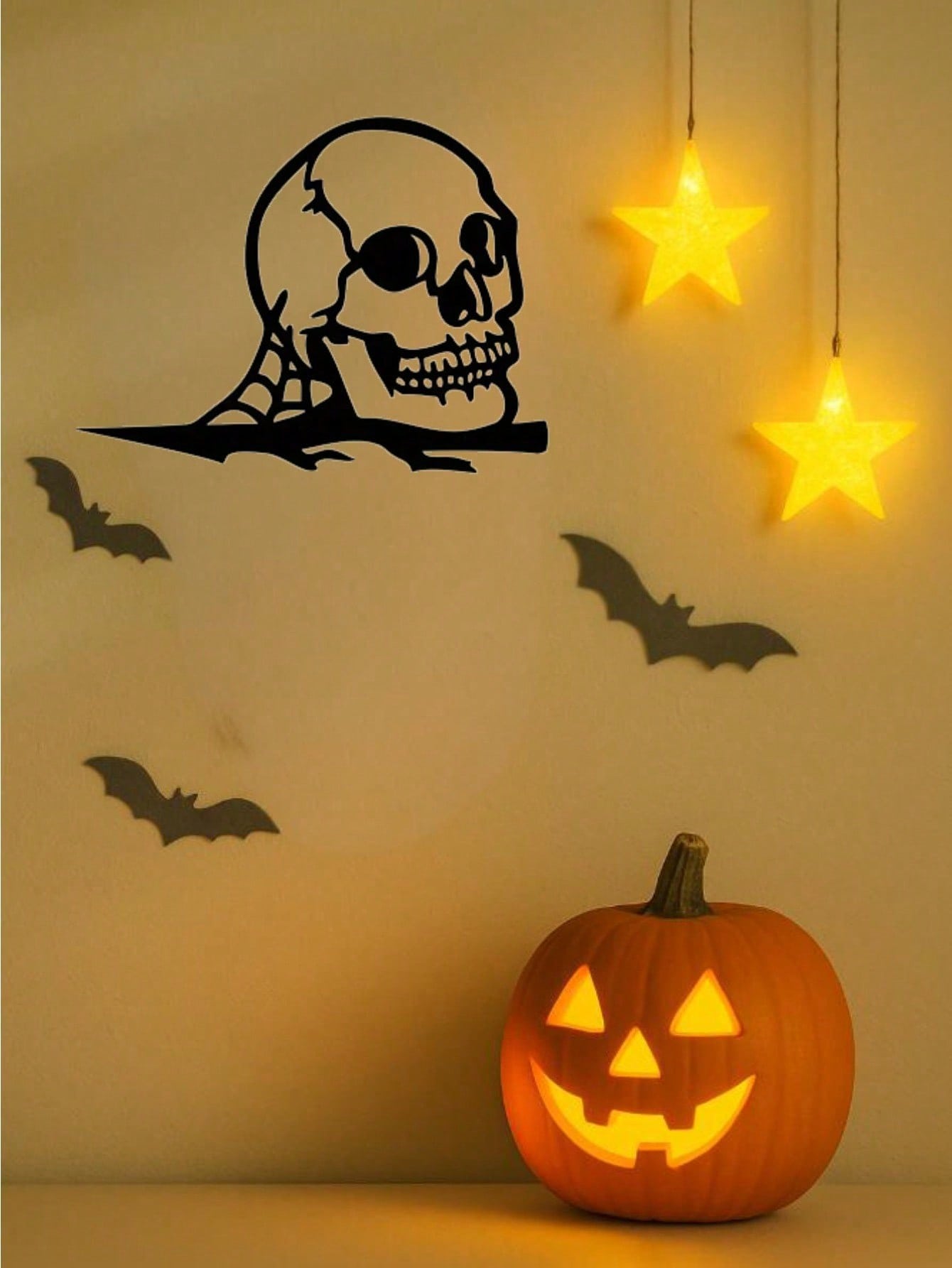 Haunted Skull Metal Cutout – A chilling steel silhouette perfect for Halloween, parties, or garden decor. Durable, stylish, and ideal for spooky themes, Gothic displays, or eerie home accents. Adds a haunting touch to any space,Suitable for modern home de Main image