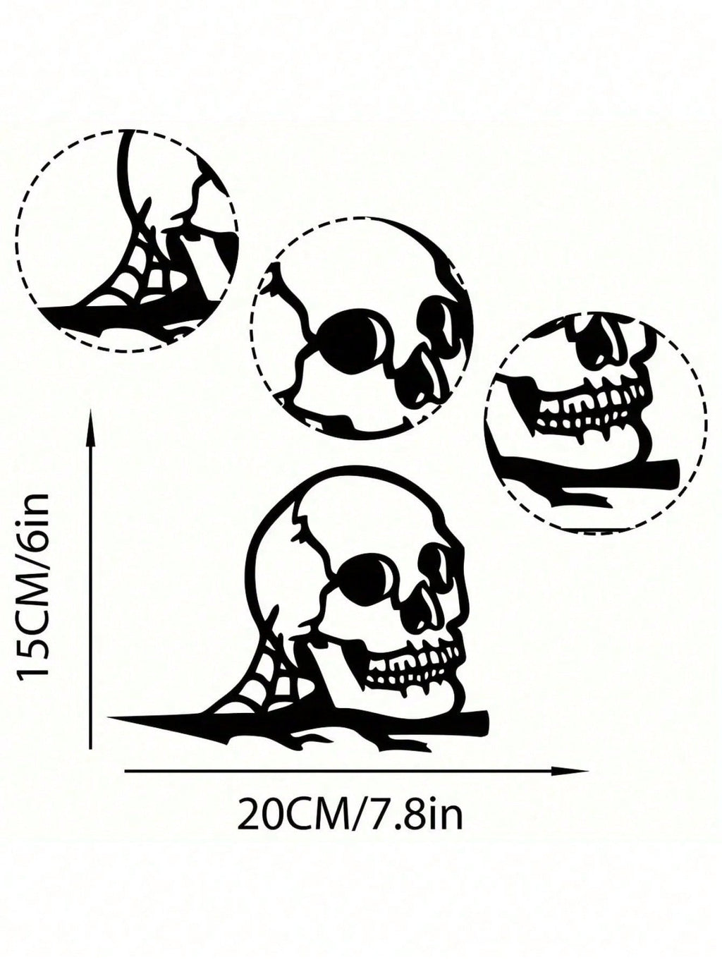 Haunted Skull Metal Cutout – A chilling steel silhouette perfect for Halloween, parties, or garden decor. Durable, stylish, and ideal for spooky themes, Gothic displays, or eerie home accents. Adds a haunting touch to any space,Suitable for modern home de