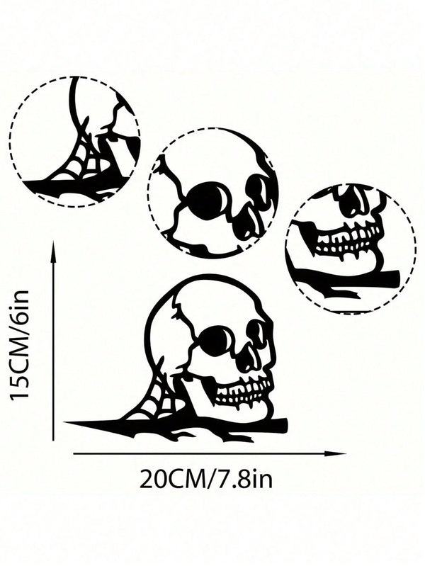 Haunted Skull Metal Cutout – A chilling steel silhouette perfect for Halloween, parties, or garden decor. Durable, stylish, and ideal for spooky themes, Gothic displays, or eerie home accents. Adds a haunting touch to any space,Suitable for modern home de