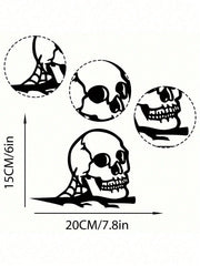 Haunted Skull Metal Cutout – A chilling steel silhouette perfect for Halloween, parties, or garden decor. Durable, stylish, and ideal for spooky themes, Gothic displays, or eerie home accents. Adds a haunting touch to any space,Suitable for modern home de