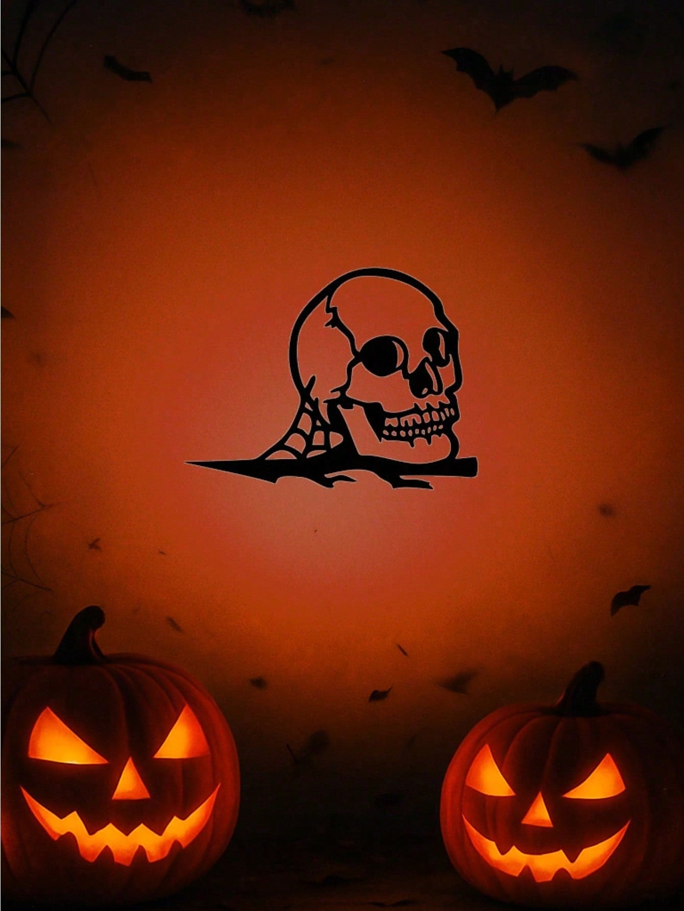 Haunted Skull Metal Cutout – A chilling steel silhouette perfect for Halloween, parties, or garden decor. Durable, stylish, and ideal for spooky themes, Gothic displays, or eerie home accents. Adds a haunting touch to any space,Suitable for modern home de