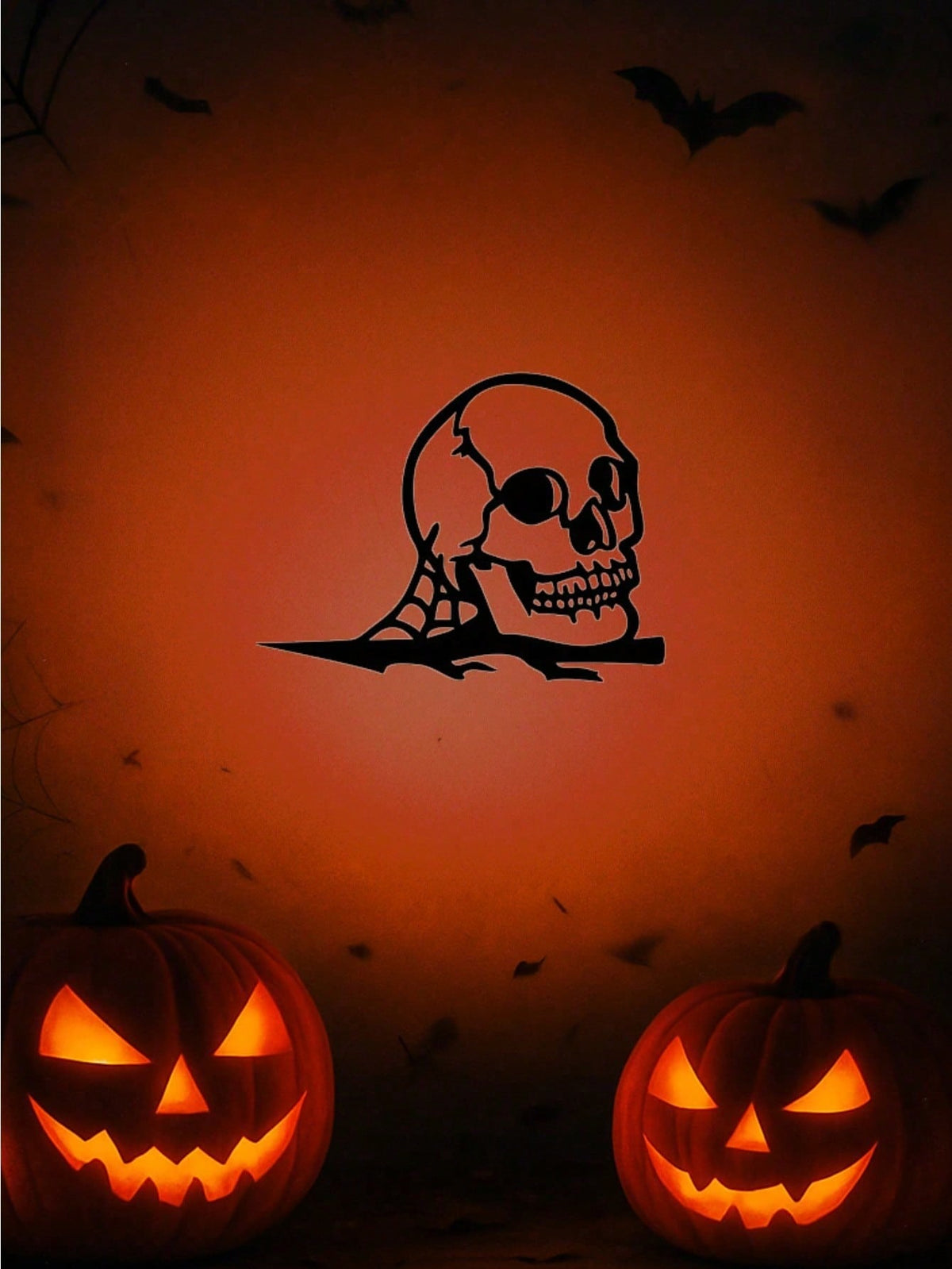 Haunted Skull Metal Cutout – A chilling steel silhouette perfect for Halloween, parties, or garden decor. Durable, stylish, and ideal for spooky themes, Gothic displays, or eerie home accents. Adds a haunting touch to any space,Suitable for modern home de