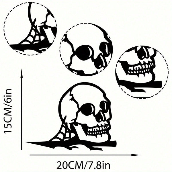 Haunted Skull Metal Cutout – A chilling steel silhouette perfect for Halloween, parties, or garden decor. Durable, stylish, and ideal for spooky themes, Gothic displays, or eerie home accents. Adds a haunting touch to any space,Suitable for modern home de