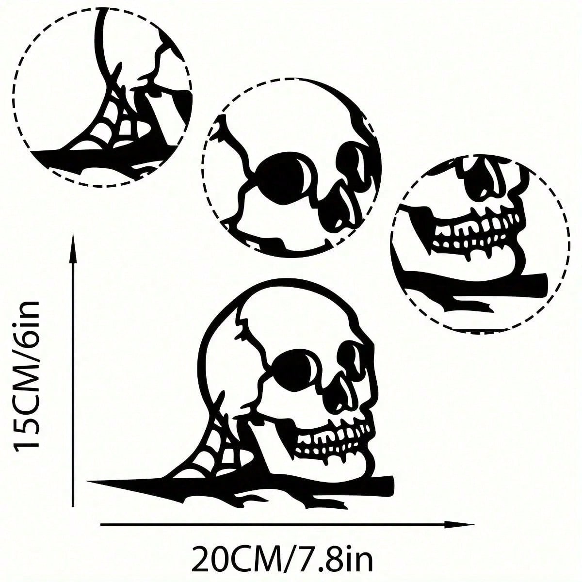 Haunted Skull Metal Cutout – A chilling steel silhouette perfect for Halloween, parties, or garden decor. Durable, stylish, and ideal for spooky themes, Gothic displays, or eerie home accents. Adds a haunting touch to any space,Suitable for modern home de