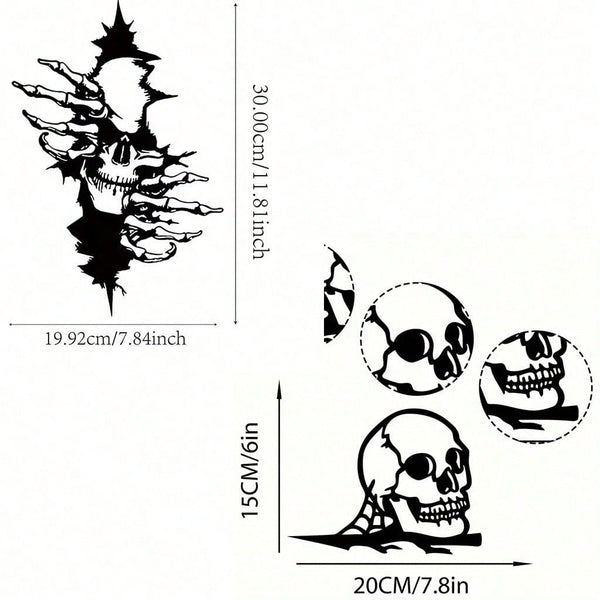 Haunted Skull Metal Cutout – A chilling steel silhouette perfect for Halloween, parties, or garden decor. Durable, stylish, and ideal for spooky themes, Gothic displays, or eerie home accents. Adds a haunting touch to any space,Suitable for modern home de
