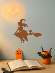 Enchanting witch dancing with butterflies metal wall art, available in black or rustic bronze. Perfect for Halloween and year-round decor, it complements modern interiors like the living room, bedroom, and even bathroom. Waterproof, anti-rust, and durable