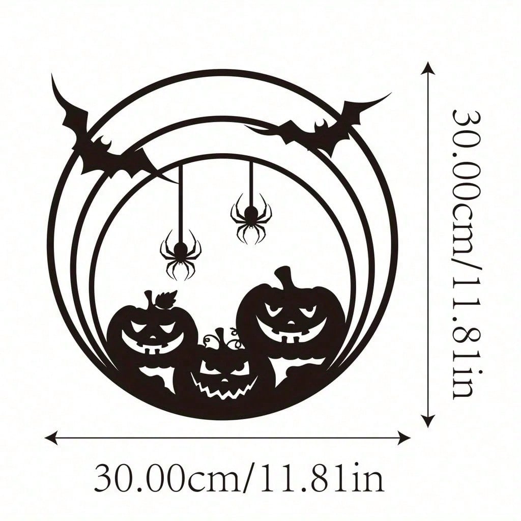 Halloween metal pumpkin wall decoration. Spider web bat door sign wall art. Day of the Dead home party adornment for creating a mystical dark holiday ambiance,Suitable for modern home decor, home decoration, room decor, bedroom decor, bathroom decor, wate Secondary image